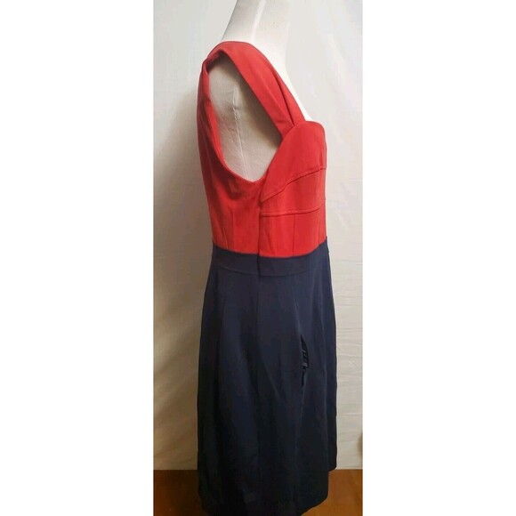 Girls From Savoy Anthropologie Red and Blue Colorblock Ponte Knit Dress Size 12 - Picture 2 of 11